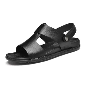 LuxeLeather  Summer Chic Buckle Sandals