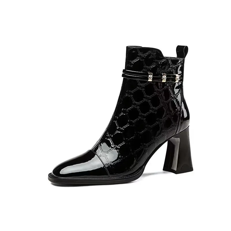 Luxury Exotic Leather High Heeled Boots