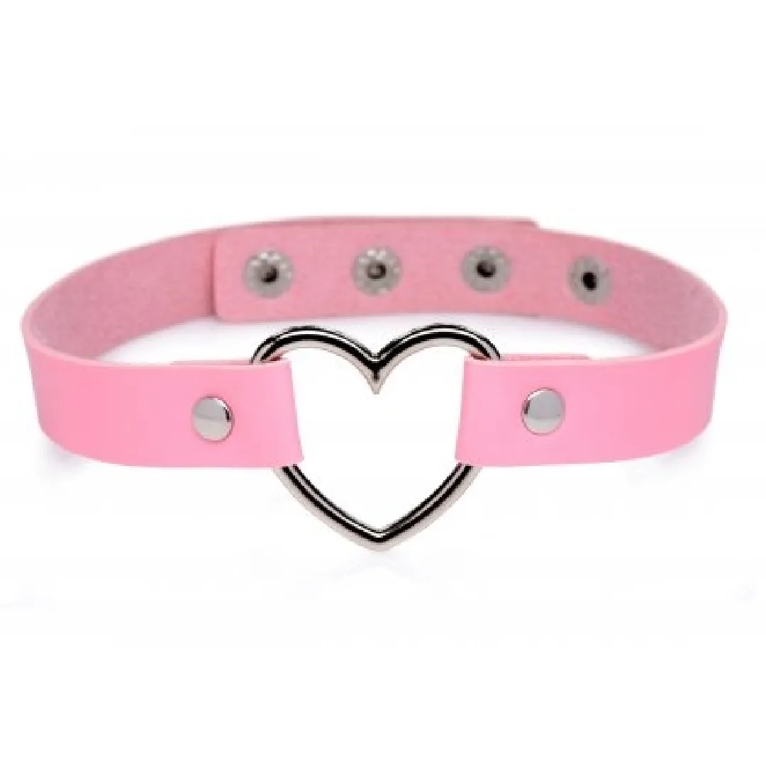 Master Series Heart Choker Necklace - Pink