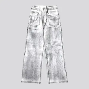 Medium rise painted men's jeans