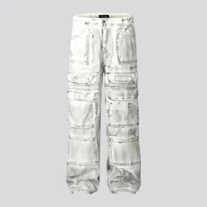 Mid rise painted baggy men's jeans