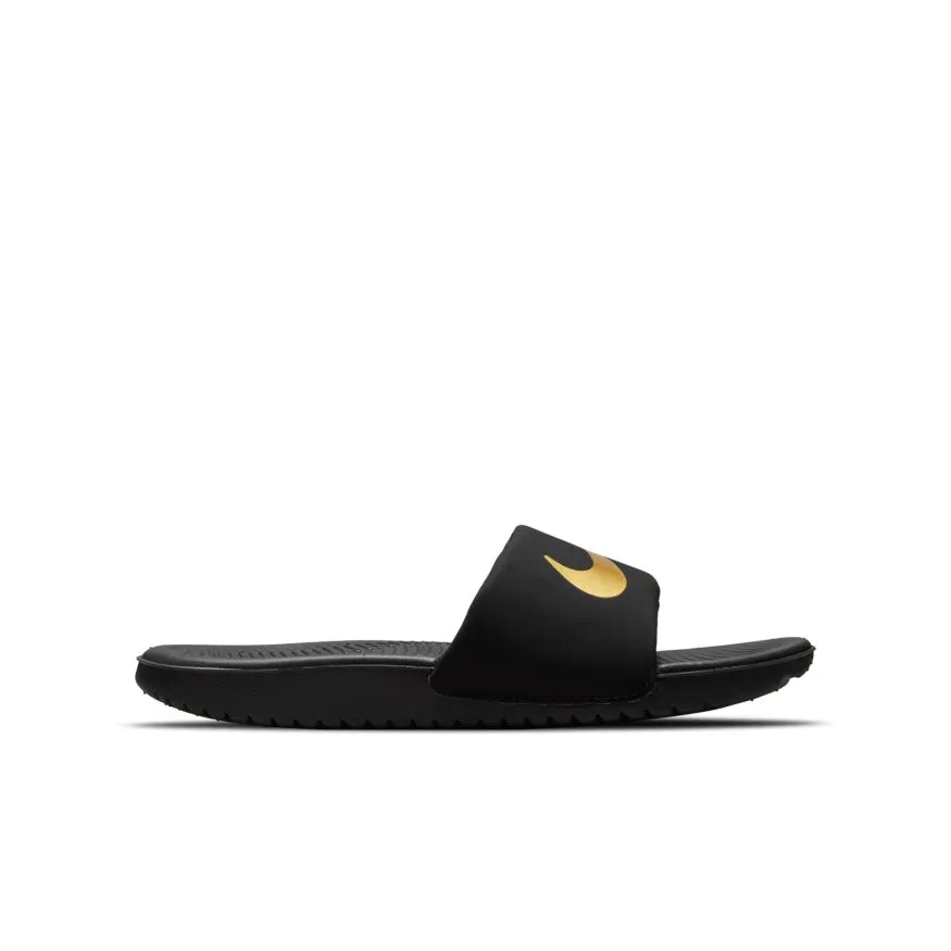 NIKE JUNIOR KAWA BLACK/GOLD SLIDES