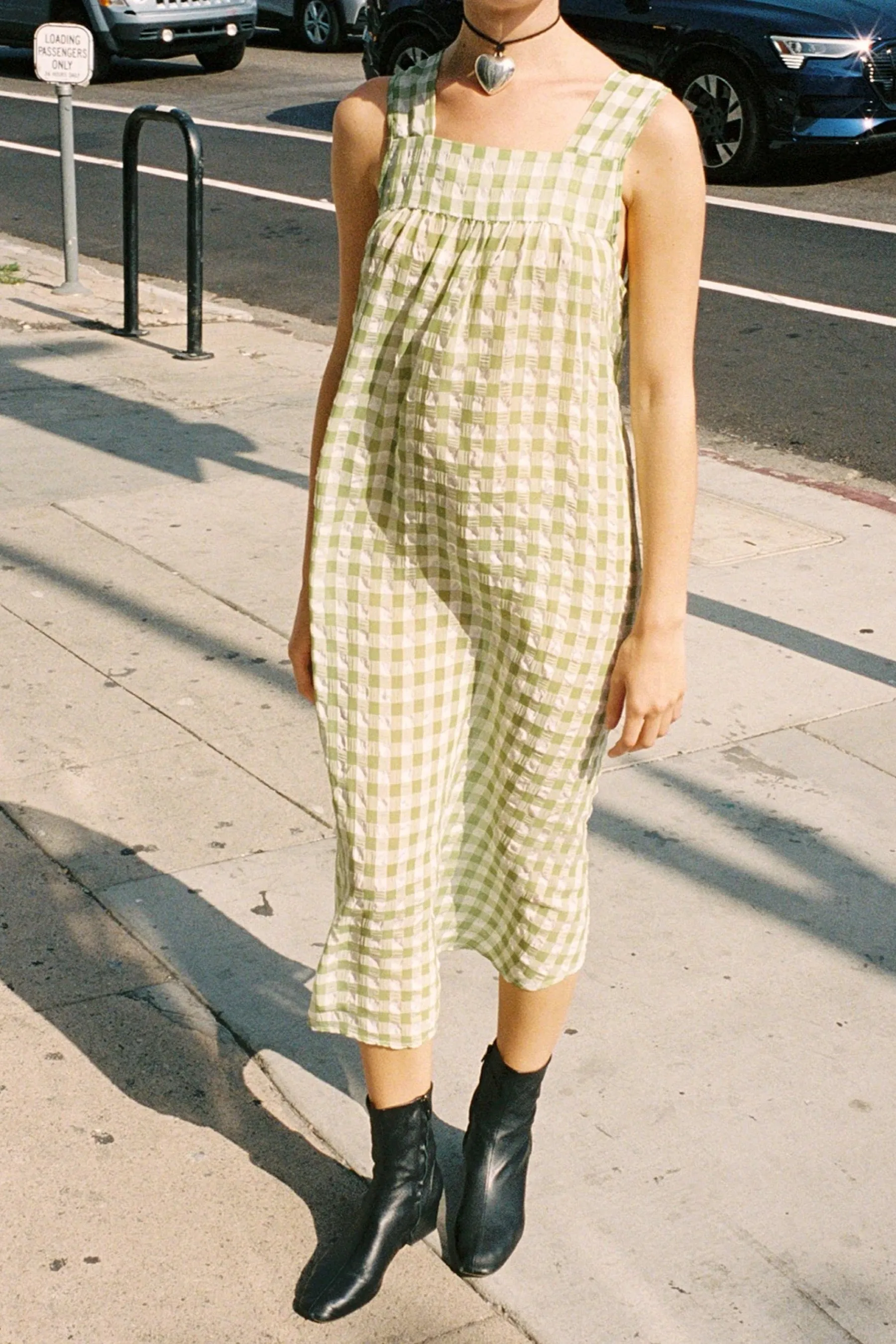 Olive Gingham Dahlia Dress