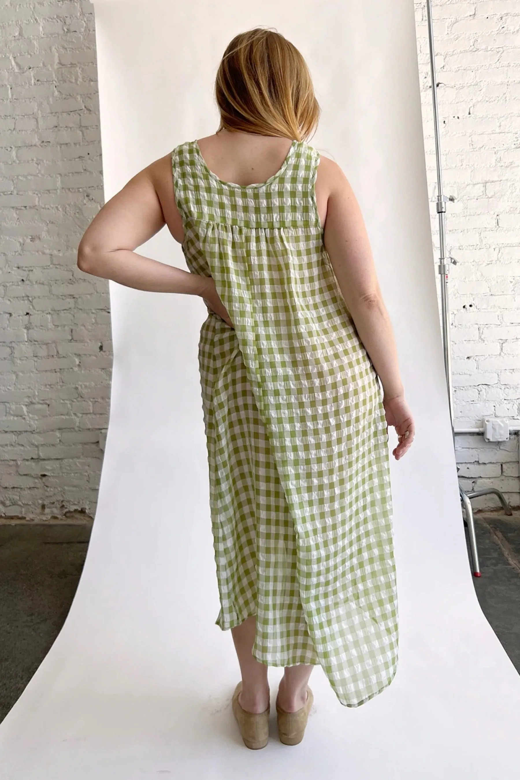 Olive Gingham Dahlia Dress