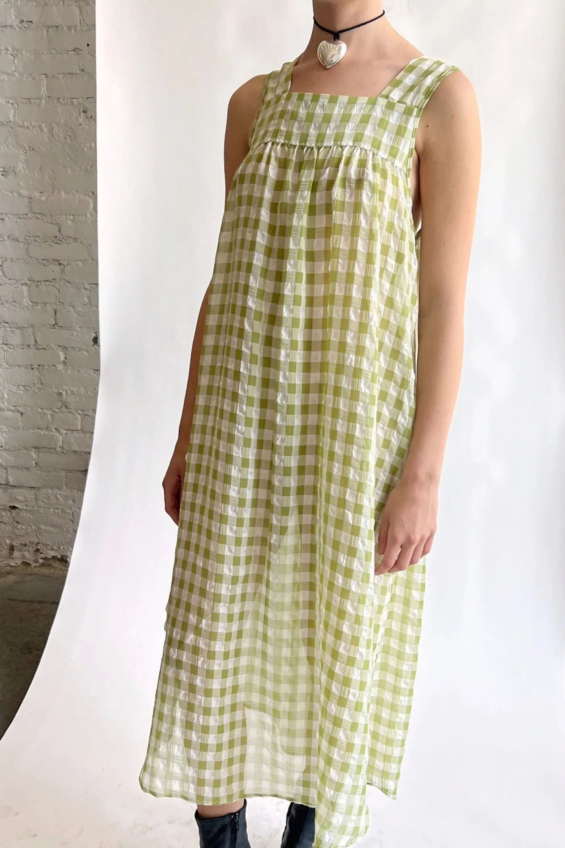 Olive Gingham Dahlia Dress