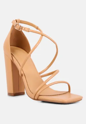 OPULENCE Latte High Heeled Dress Sandals