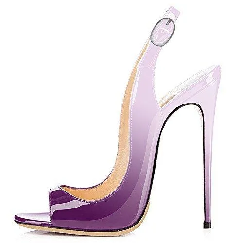 Patent Leather High Heeled Peep Toe Sandals