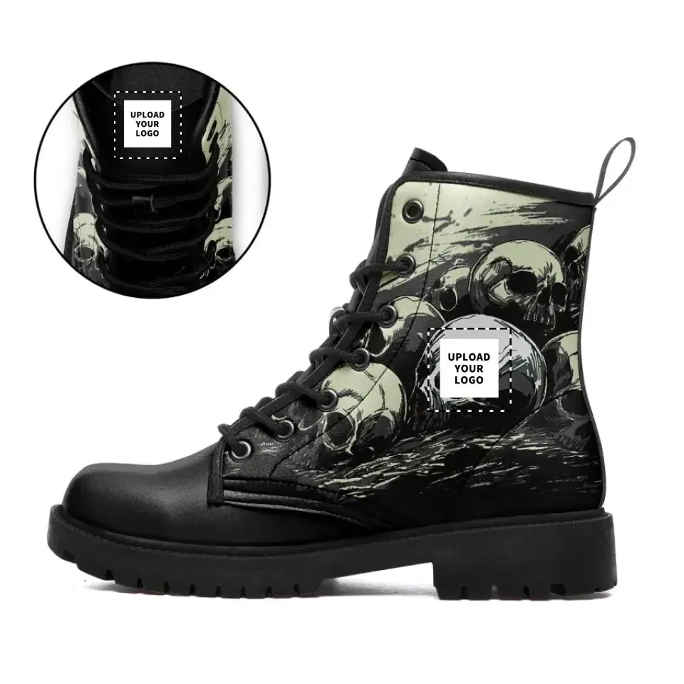 Personalized Skull Boots, Custom Rose Boots, Stylish and Gothic Boots