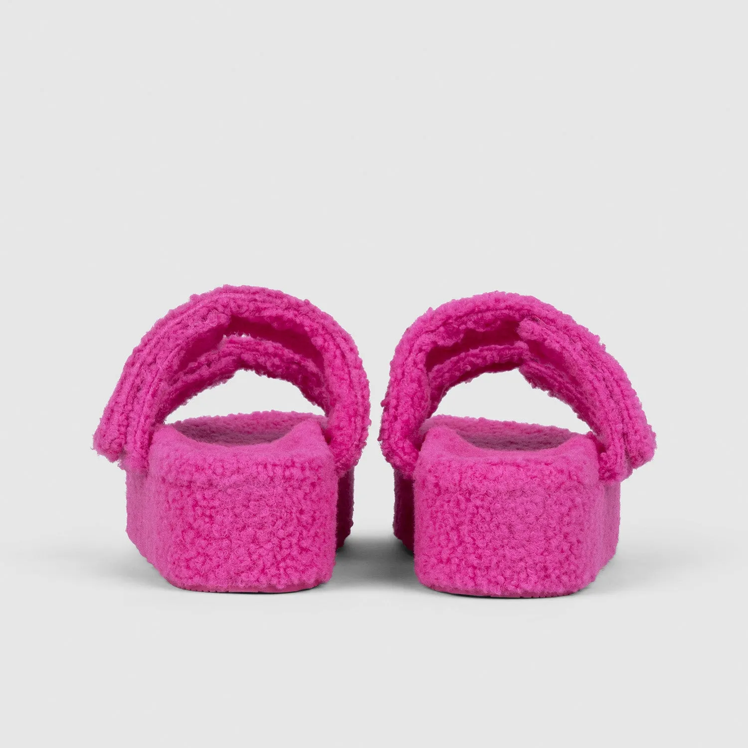 Pink Two Strap Sherpa Platform