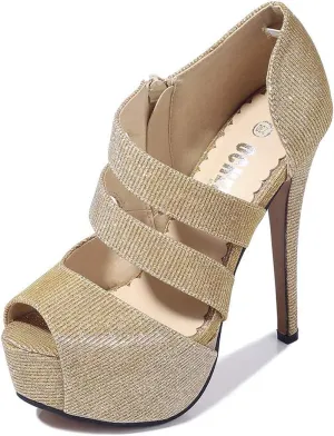 "Elevate Your Style: Chic OCHENTA Women's Peep Toe Platform Heels - Stunning Zipper Hollow Out Sandals for Prom & Special Occasions!"