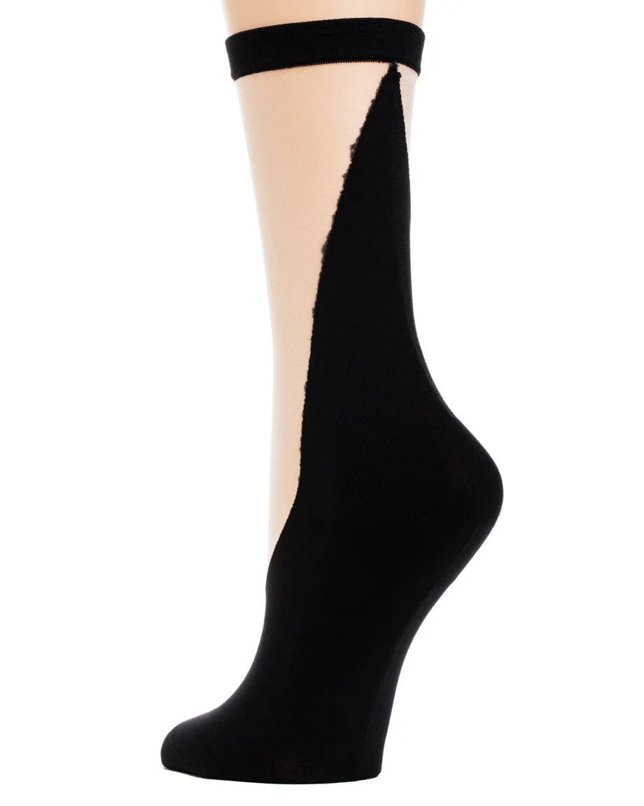 Rachel Comey | V Front Sheer Crew Socks in Black