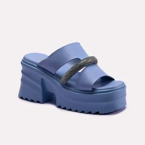 Rebecca Blue Platform Slippers 0412358