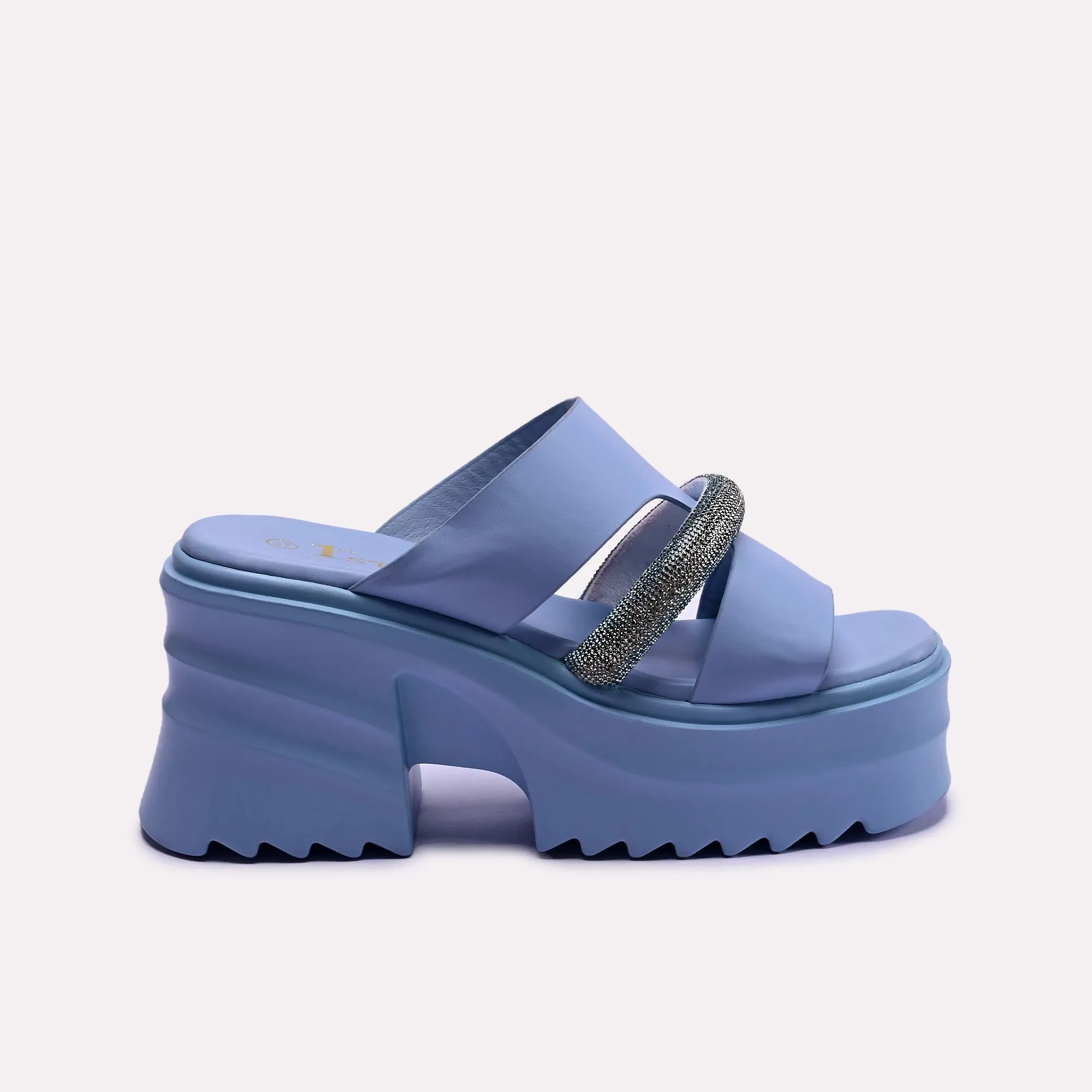 Rebecca Blue Platform Slippers 0412358