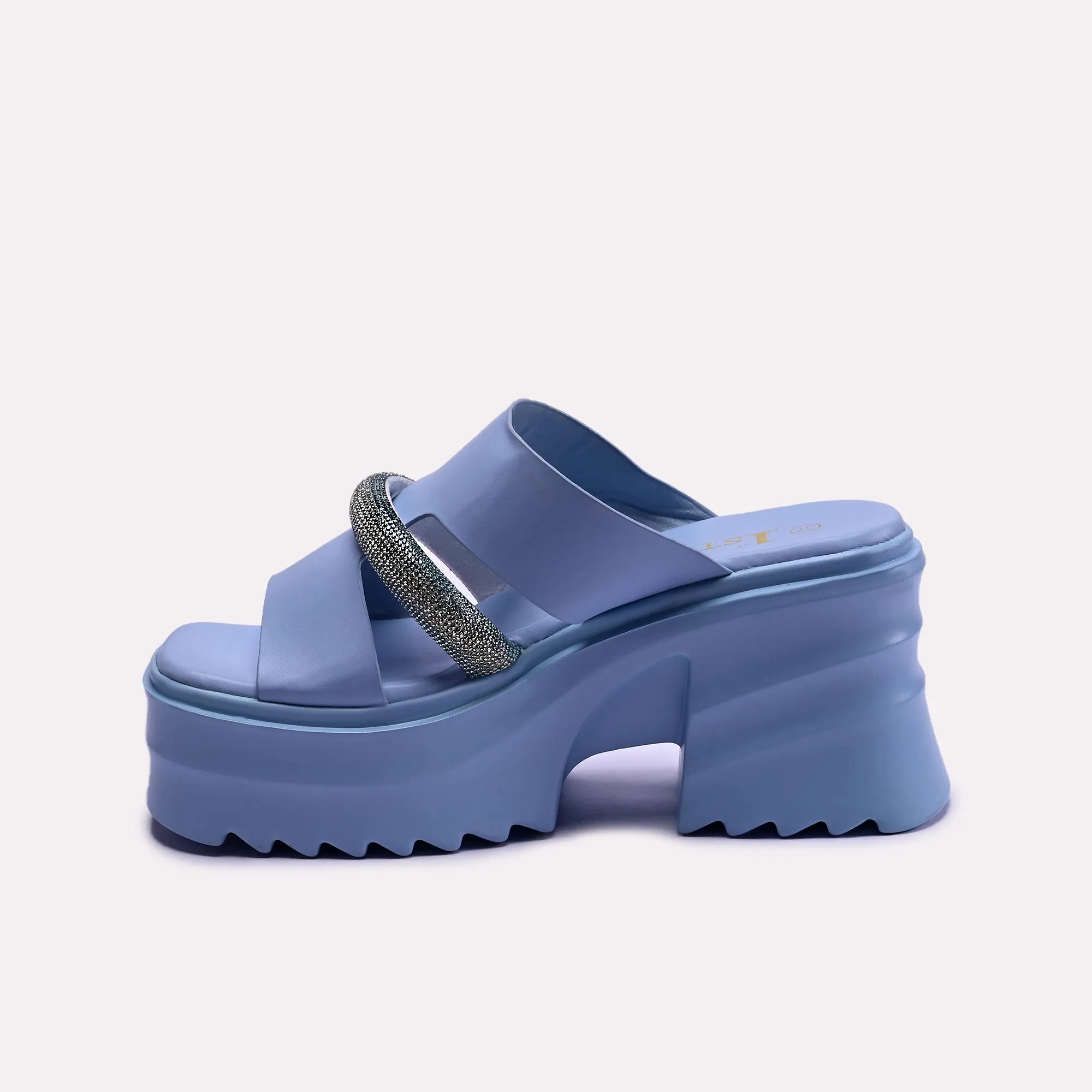 Rebecca Blue Platform Slippers 0412358