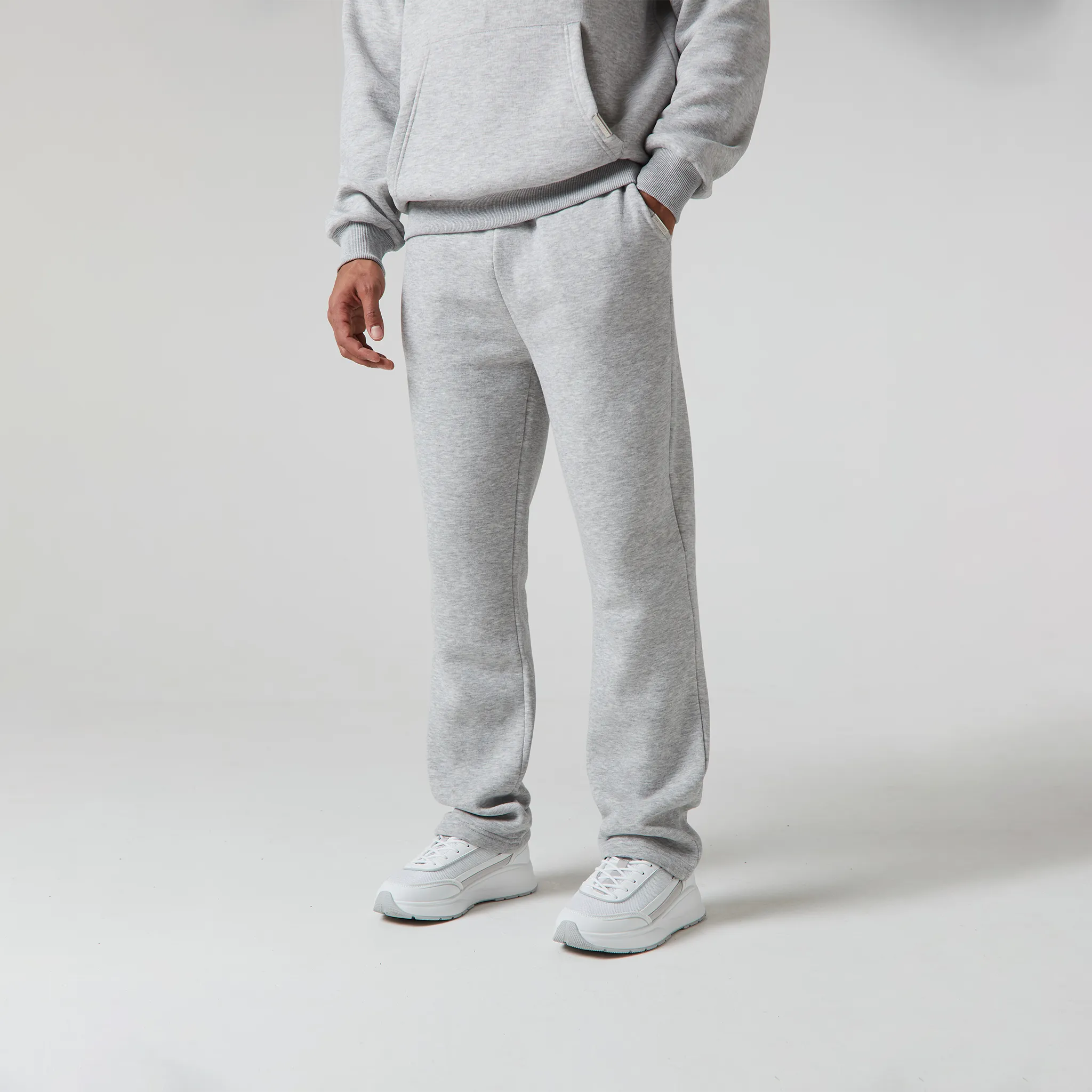 Relaxed Fit Open Hem Jogger | Grey Marl