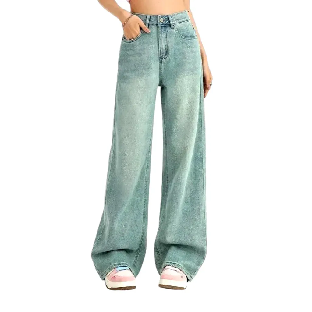 Retro faded light slouchy women's jeans