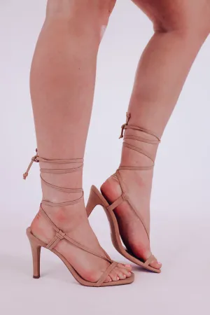 Royal Pose Strappy Heel Sandal - Nude