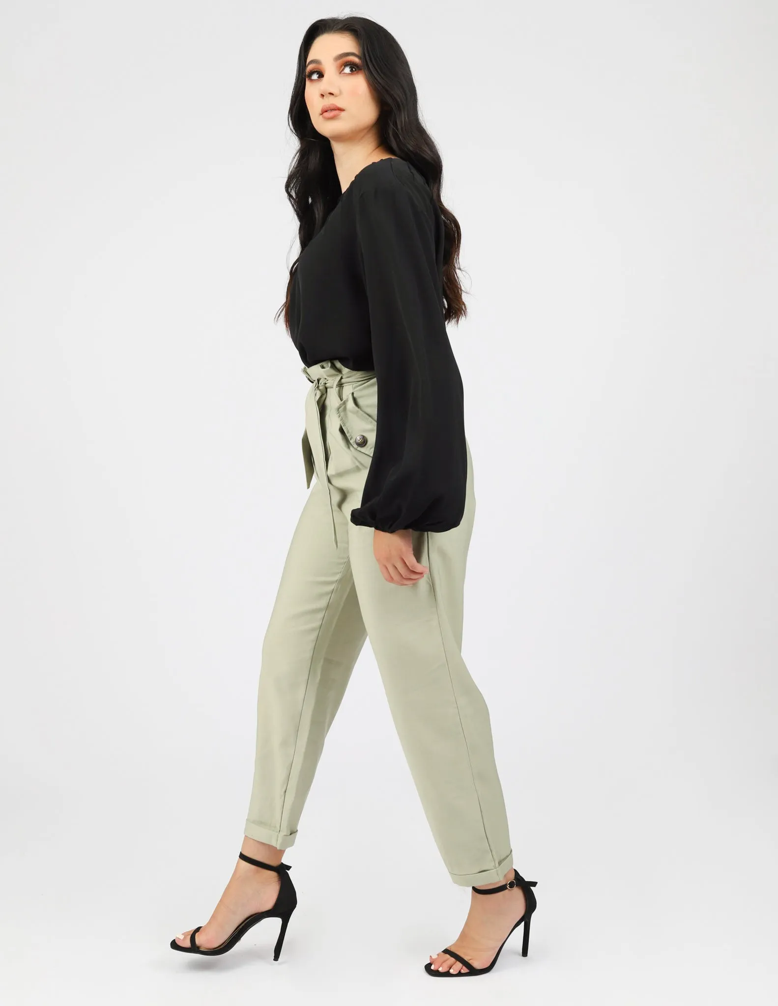 Ruffle Top Button Pants