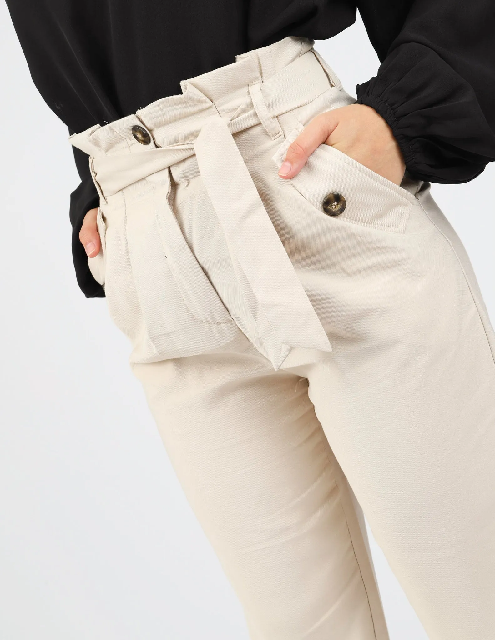 Ruffle Top Button Pants