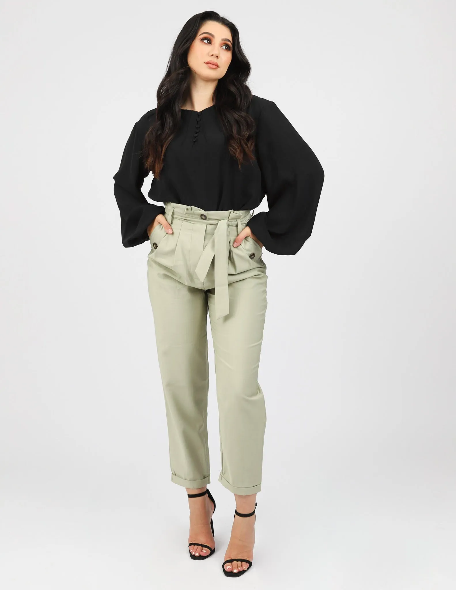 Ruffle Top Button Pants