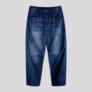 Sanded mid rise men's jeans