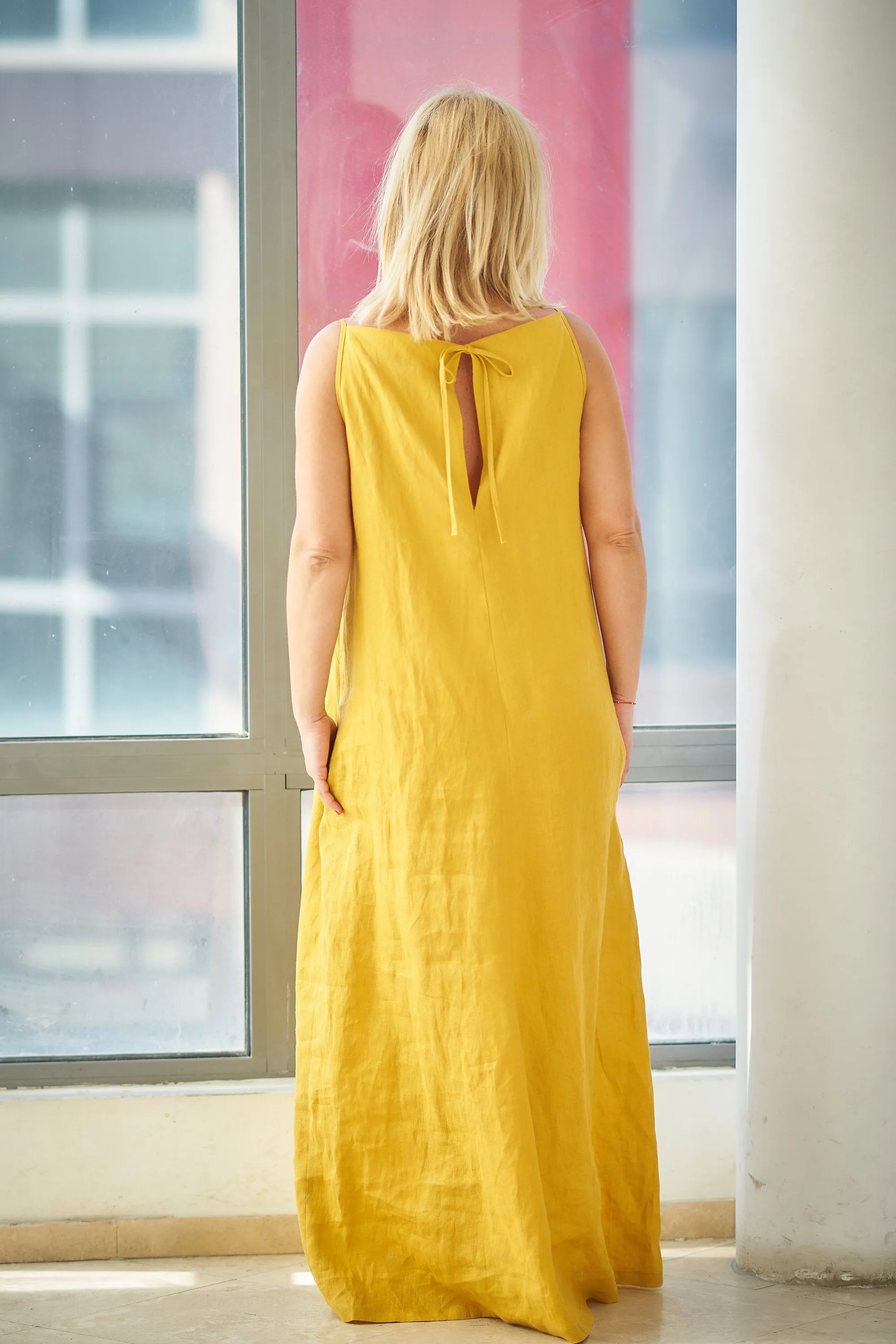 Sleeveless Linen Maxi Dress