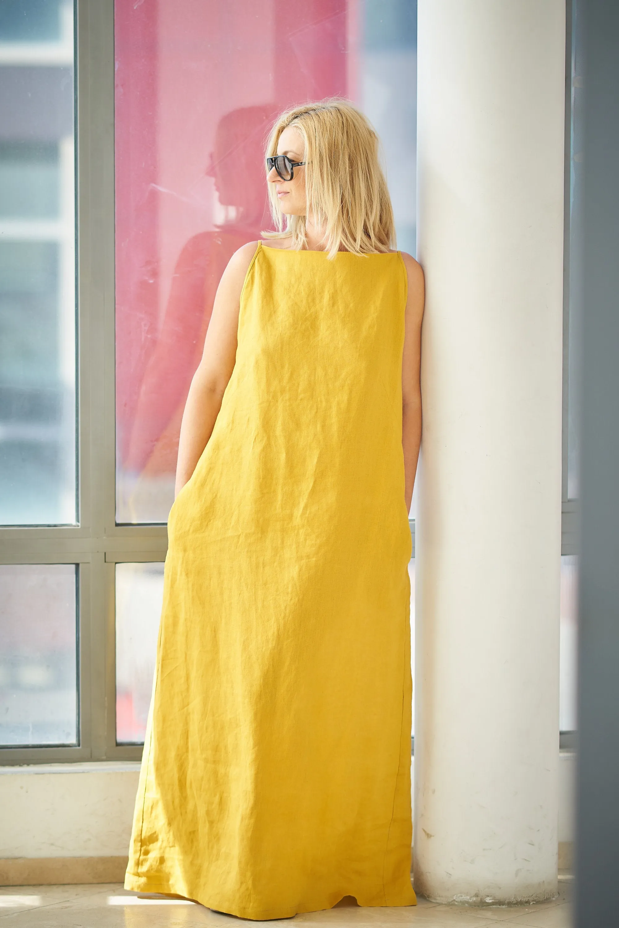 Sleeveless Linen Maxi Dress