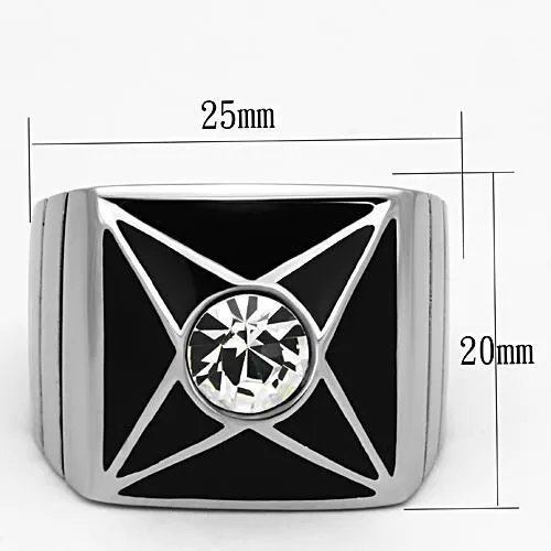 Stainless Steel Ring Top GRD Crystal Clear TK1049 for Men Style High