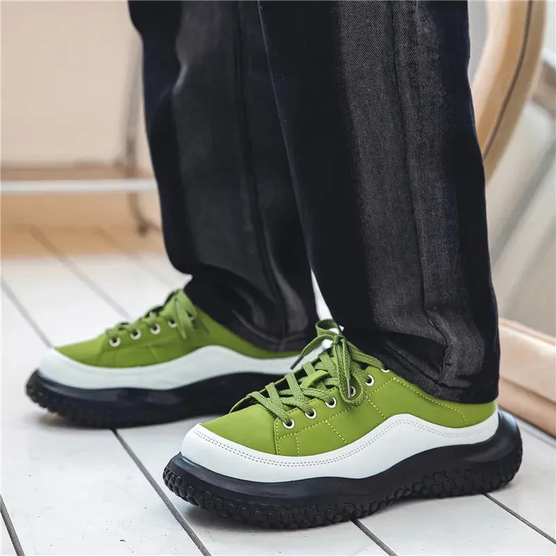 TAVIMART  -  Retro Canvas Shoes Large Toe Cap Men's Shoes Broad Ugly Cute Boots Comfortable Non-slip Wear Resistant Fashion Sneakers