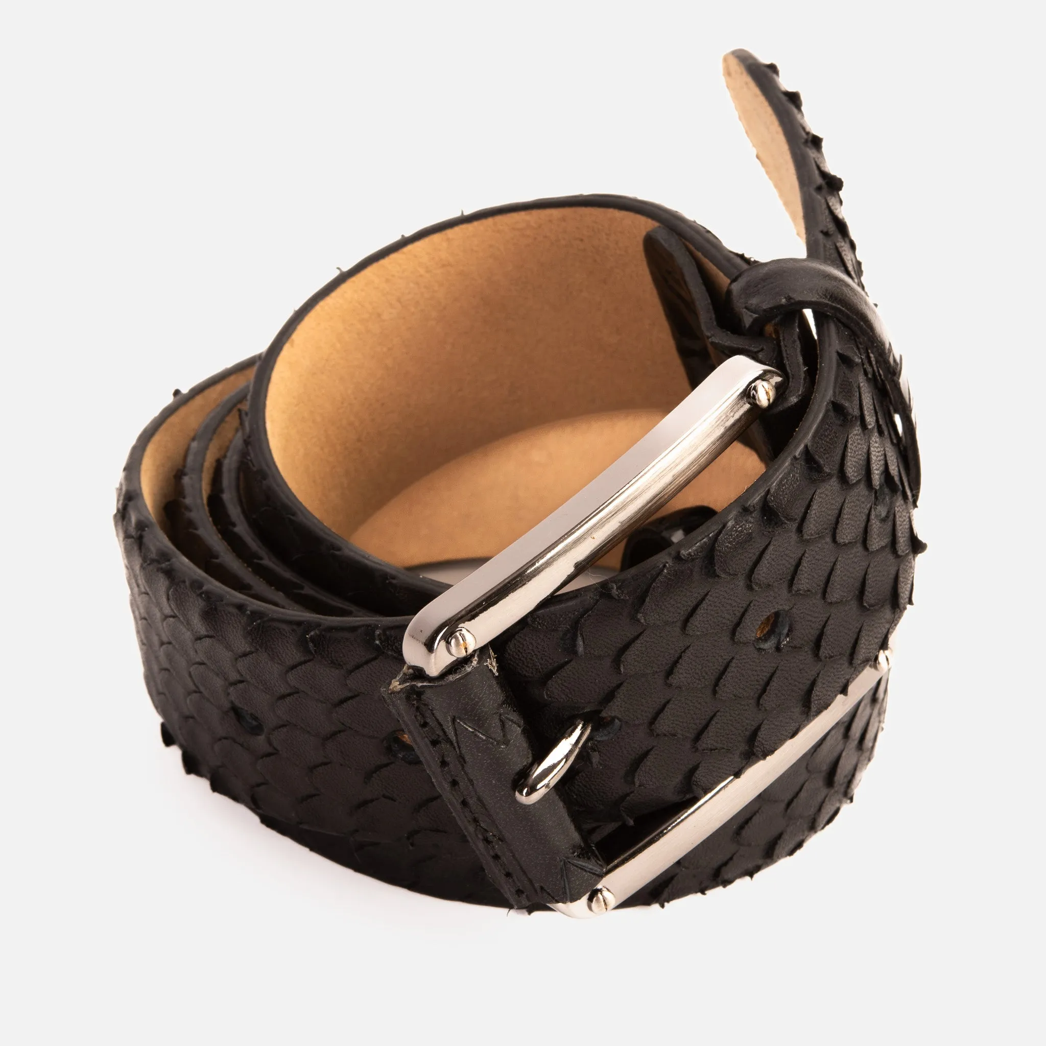 The Caesars Black Leather Belt