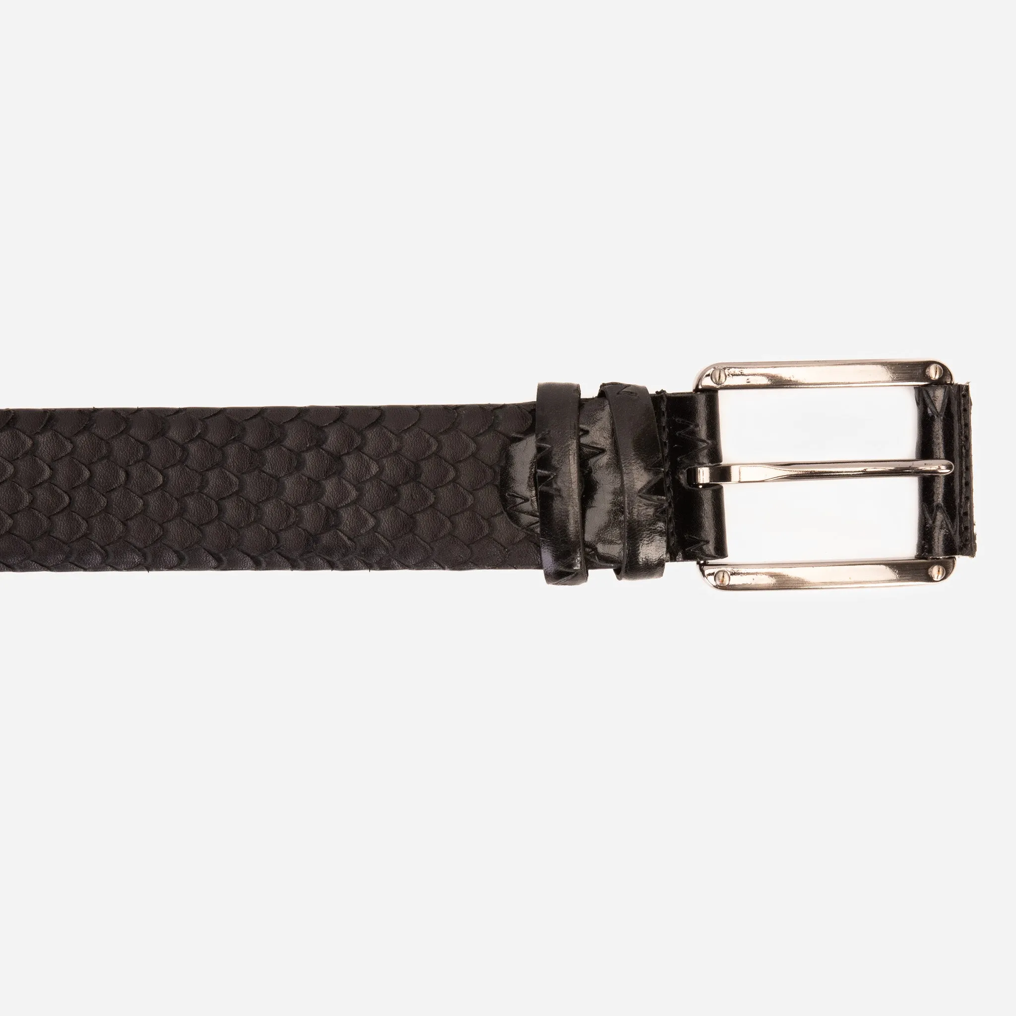 The Caesars Black Leather Belt