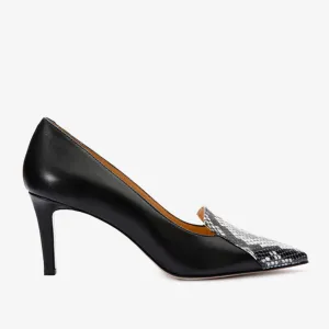 The Dilan Black Leather Pump Women Shoe