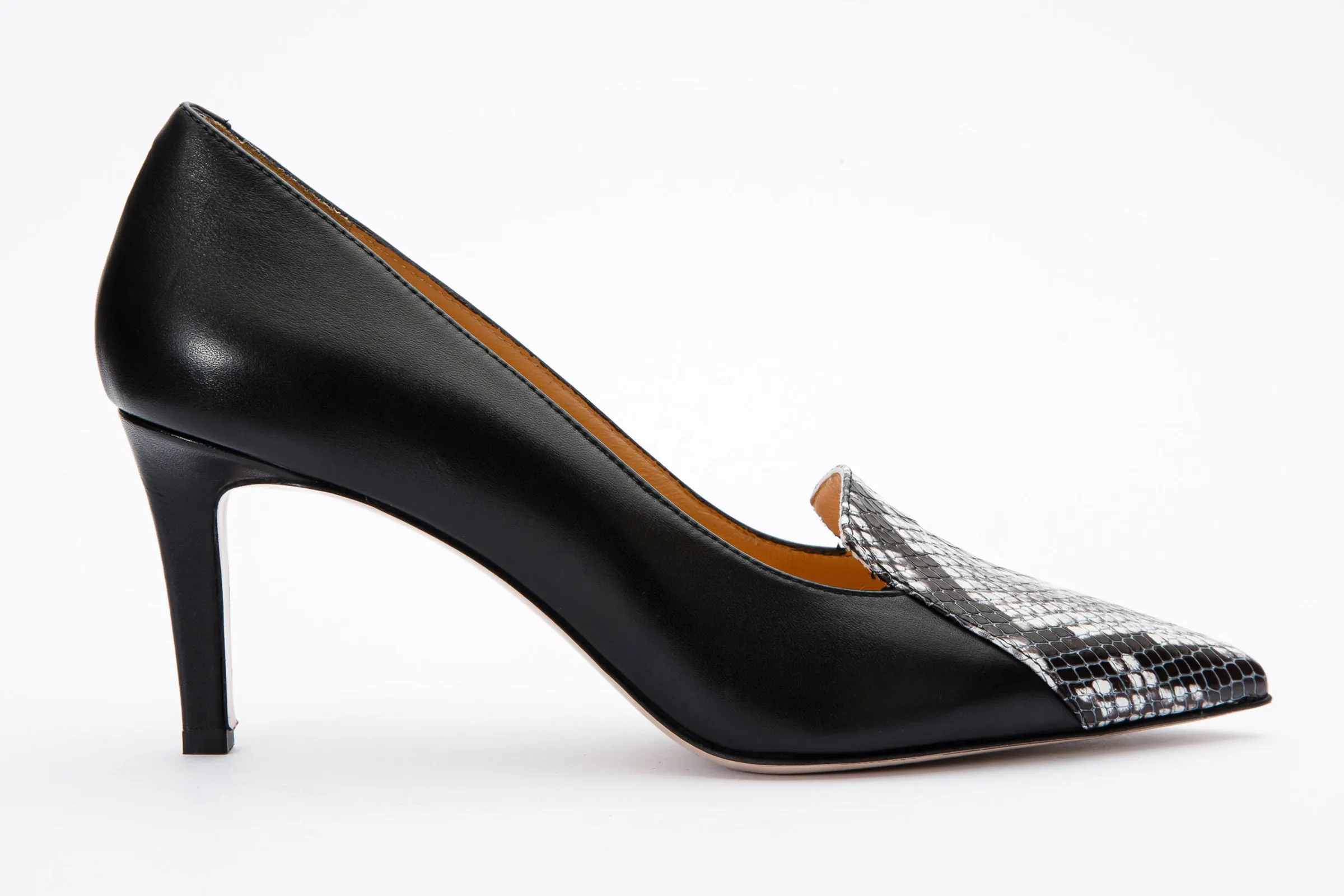 The Dilan Black Leather Pump Women Shoe