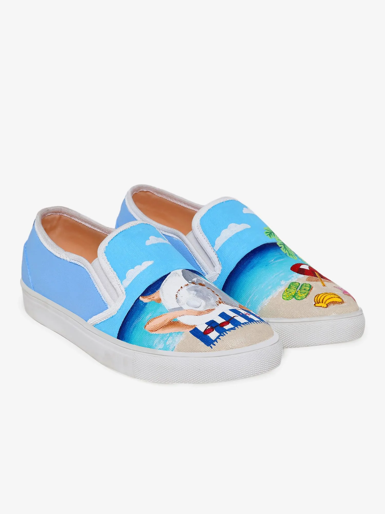 THE QUIRKY NAARI Beach Breeze Slipons For A Stylish Touch | Blue | 4 UK