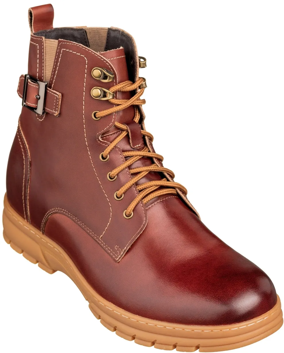 TOTO - K16206 - 2.8 Inches Taller (Cordovan Dark Brown) - High Top Boots