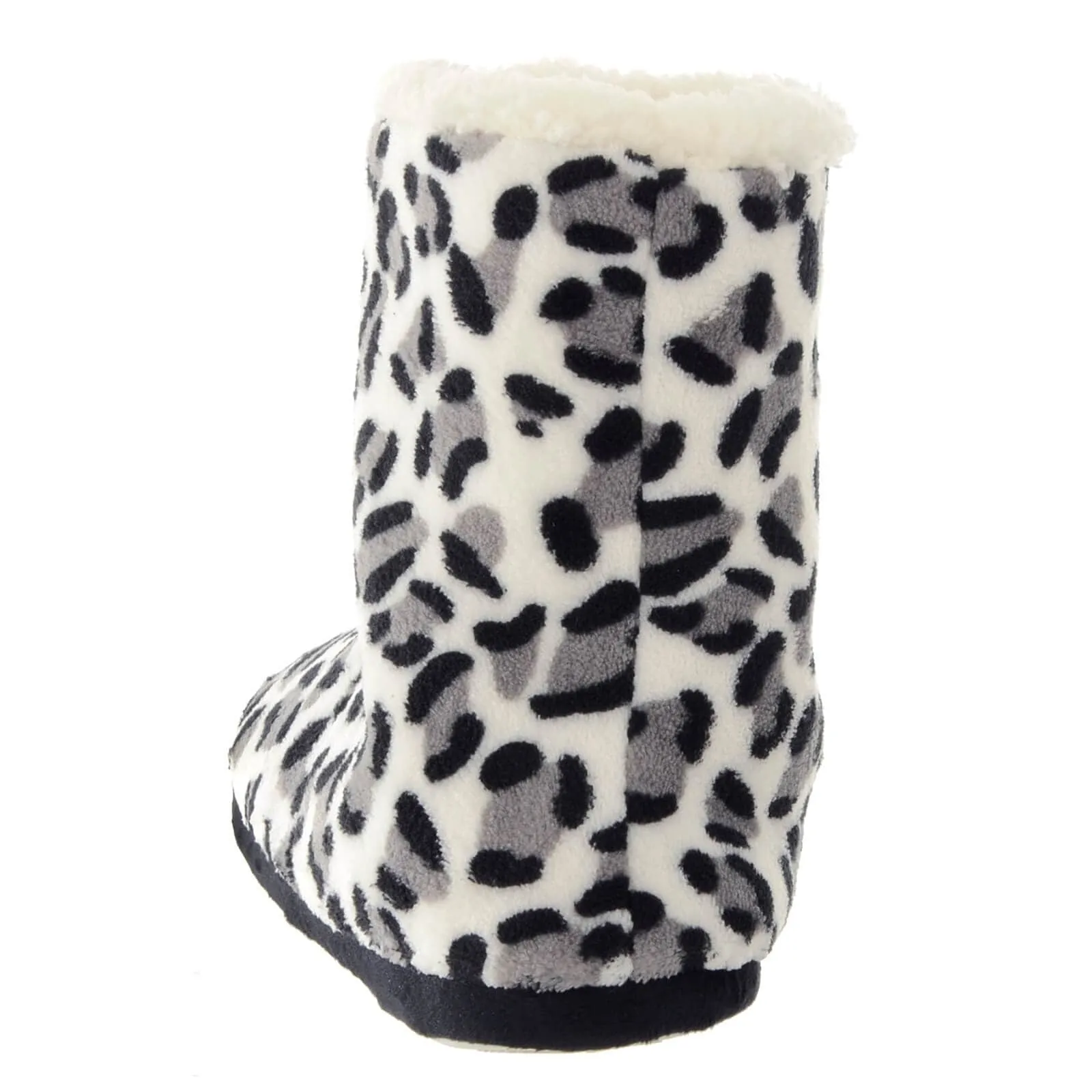 Womens Luxury Slipper Boots Leopard Print Fleece