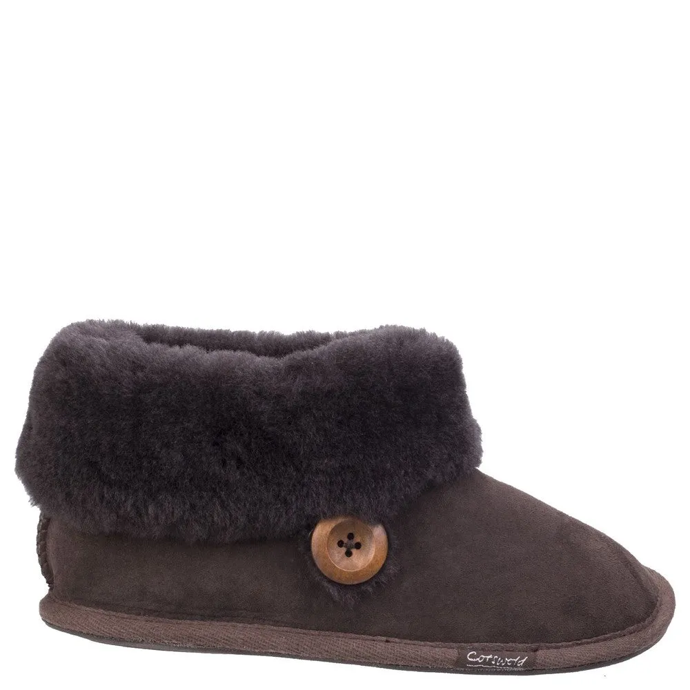 Wotton Sheepskin Bootsie Slippers Chocolate