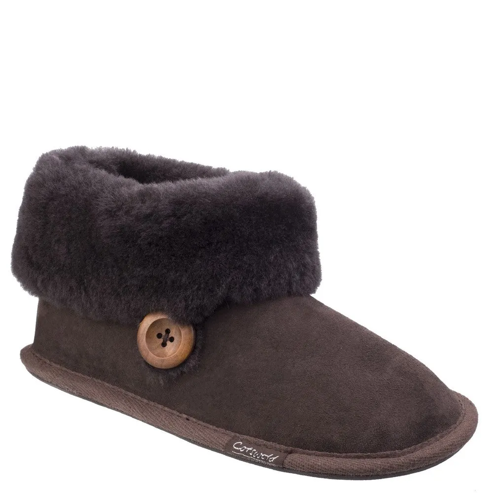 Wotton Sheepskin Bootsie Slippers Chocolate