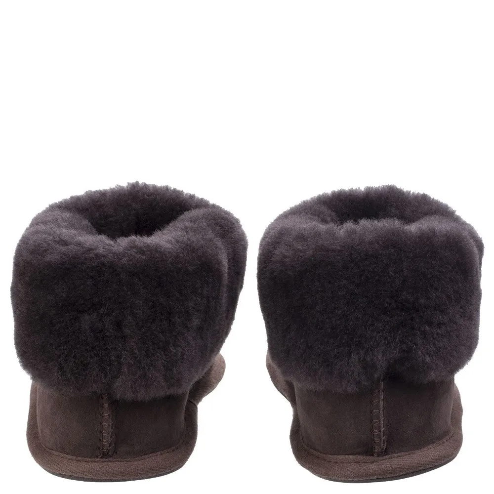 Wotton Sheepskin Bootsie Slippers Chocolate