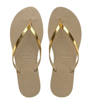 You Metallic Flip Flops Golden Sand Metalico