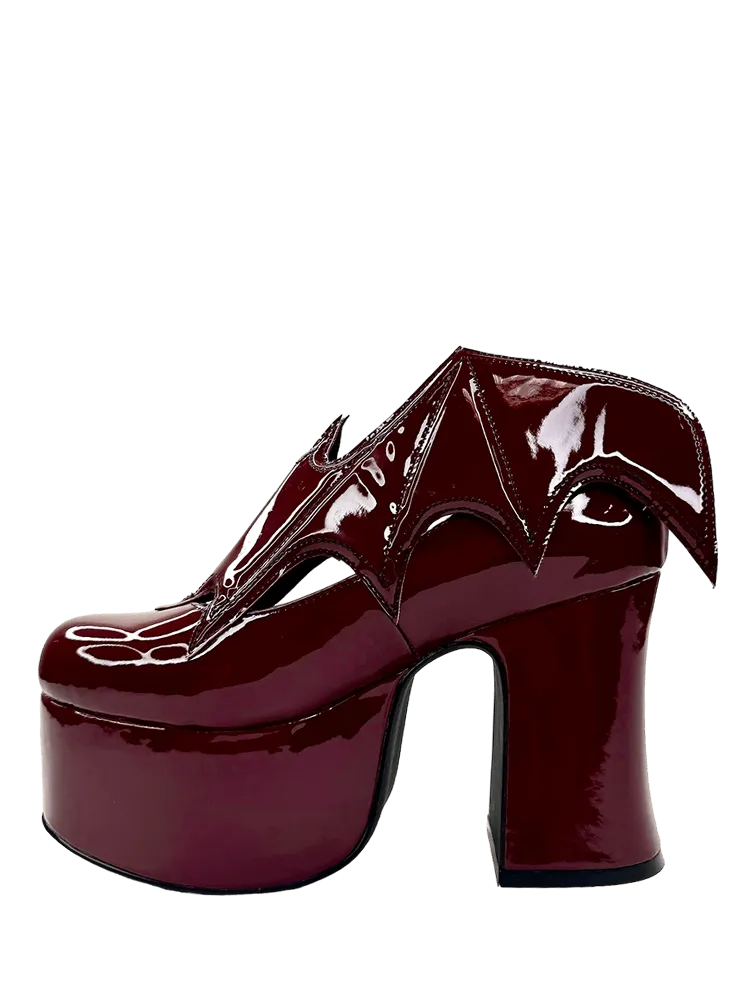 YRU VAMPIRA OXBLOOD Burgundy Vegan Leather Platform Boots