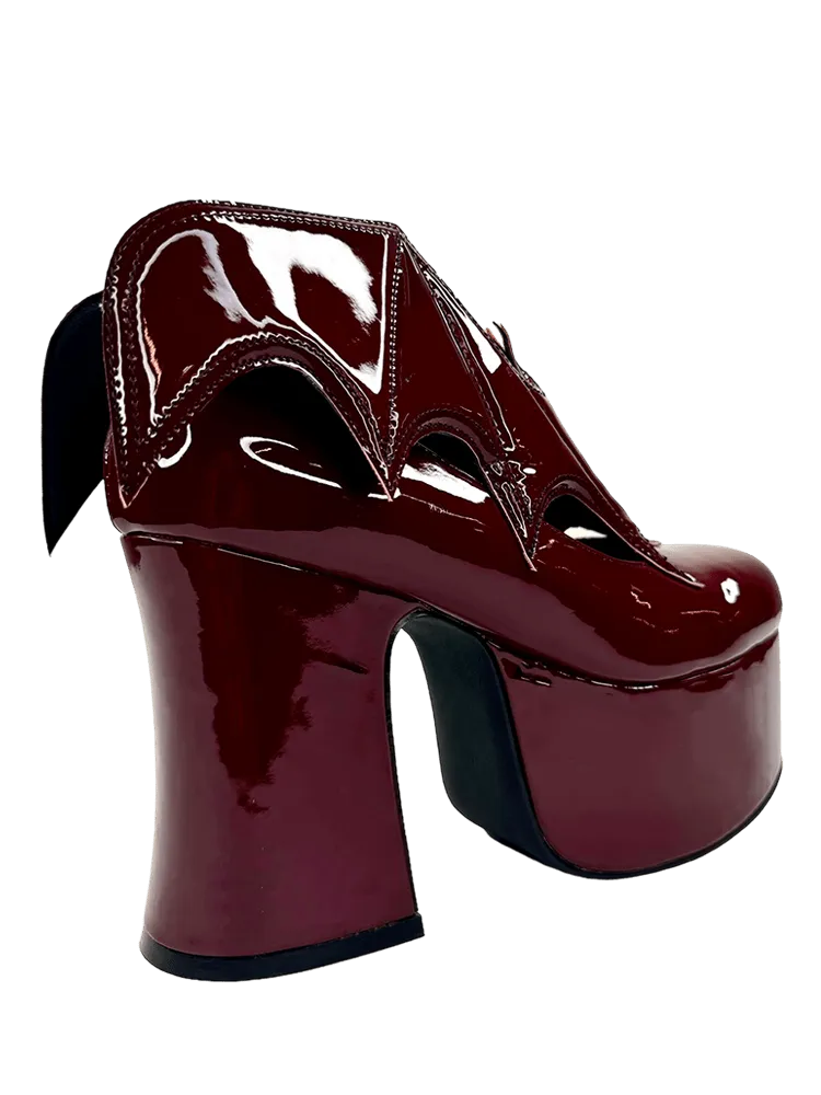 YRU VAMPIRA OXBLOOD Burgundy Vegan Leather Platform Boots