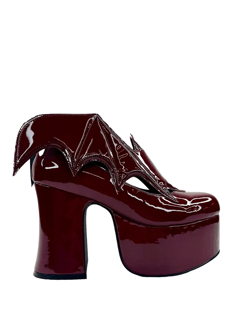 YRU VAMPIRA OXBLOOD Burgundy Vegan Leather Platform Boots