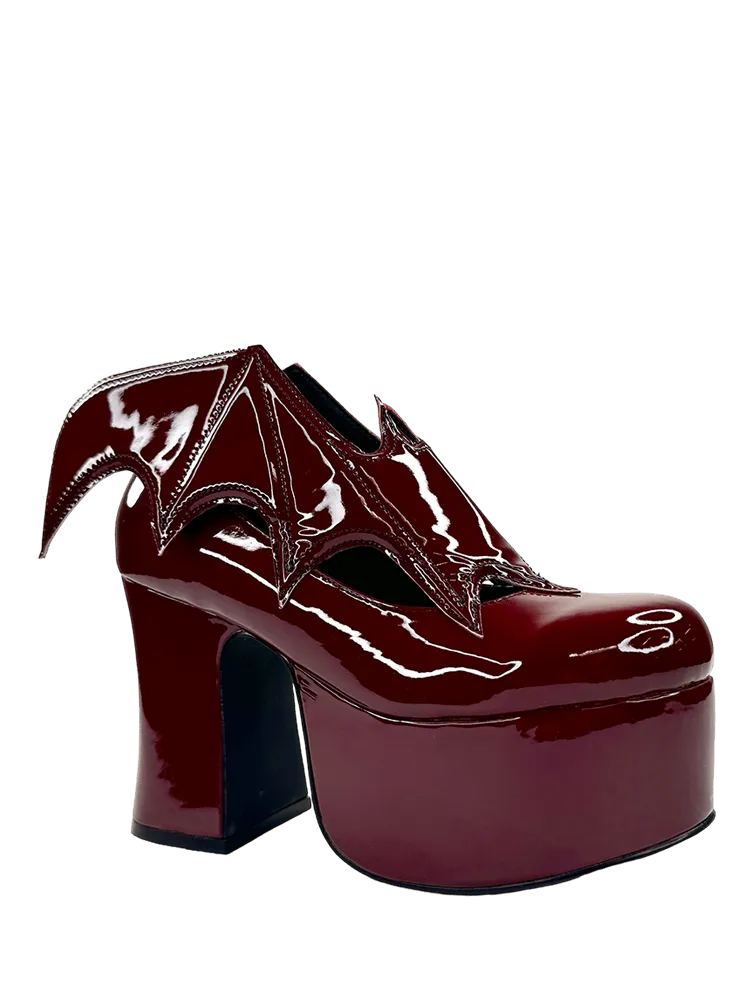 YRU VAMPIRA OXBLOOD Burgundy Vegan Leather Platform Boots